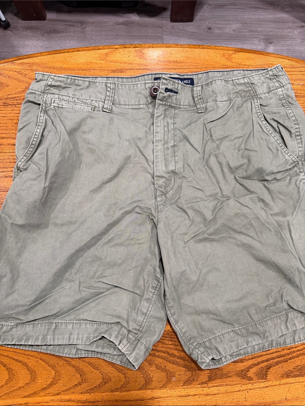 American Eagle Outfitters Men's Olive Flat Front Shorts